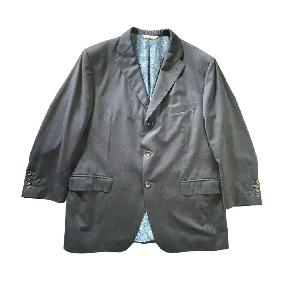 Samuelsohn Gable Suit Jacket Mens 48 R Navy Loro Piana Extreme S120s Wool Modern